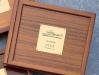 Weems & Plath Teak Log Cover w/Sailboat Plate