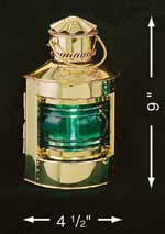 Den Haan Side Light, Green, 4'' Glass, Electric