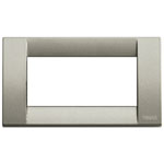 Vimar Idea Square Cover Plate, Die-Cast Metal, Matte Titanium 24, 4 Modules