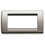 Vimar Idea Round Cover Plate, Die-Cast Metal, Brushed Nickel, 4 Modules
