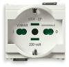 Vimar Idea Outlet, Italian/German/USA, 2P+E, 16A/250V, 2 Modules, SICURY, White