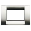 Vimar Idea Square Cover Plate, Die-Cast Metal, Brushed Nickel, 3 Modules