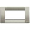 Vimar Idea Square Cover Plate, Die-Cast Metal, Matte Titanium 24, 4 Modules