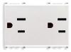 Vimar Eikon Outlet, USA/Arabian, Duplex, 2P+E, 15A/127V, 3 Modules, SICURY, White