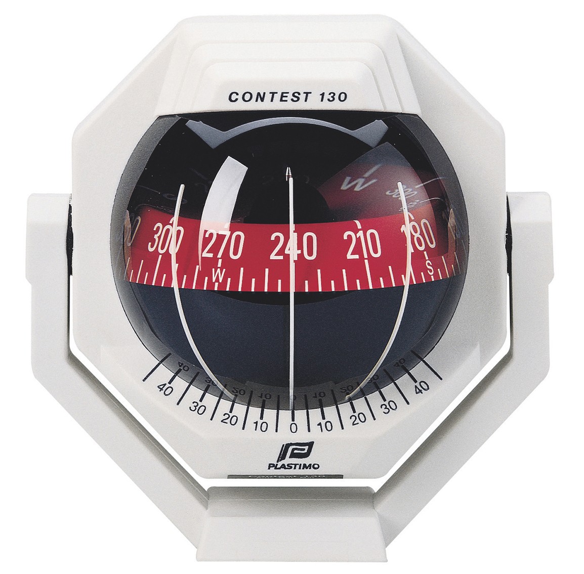 Plastimo Contest 130 Compass White Red Card Bracket