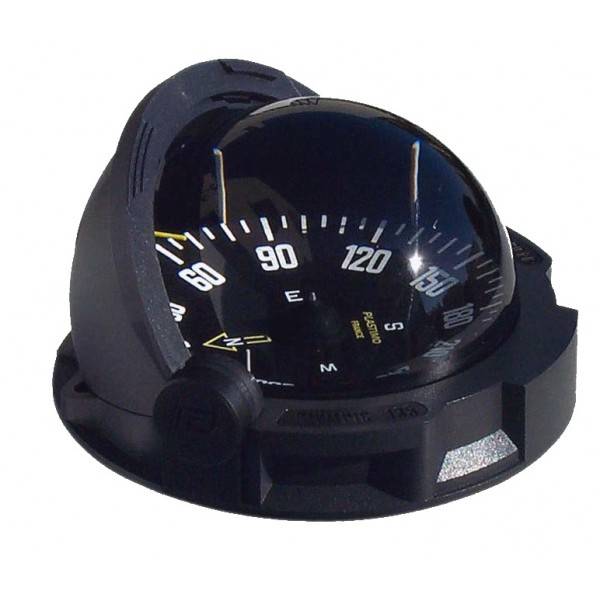 Plastimo Olympic 135 Compass - Black, Black Card, Flush Mount