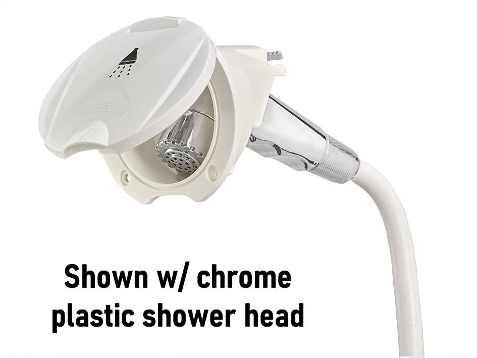 Plastimo Deck Shower Set 62273 - white cover + chromed metal shower head + 3 m hose